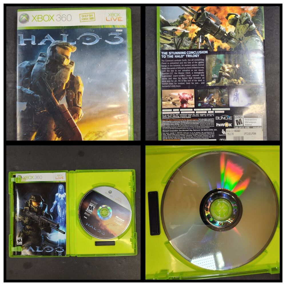 Halo 3 Microsoft Xbox 360 Complete With Poster *Tested Plays